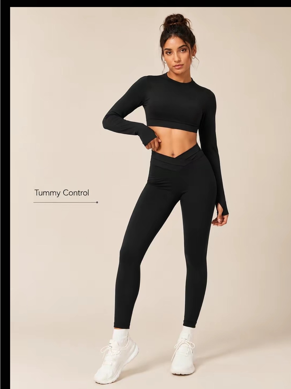 Black High-Rise V-Waist Leggings